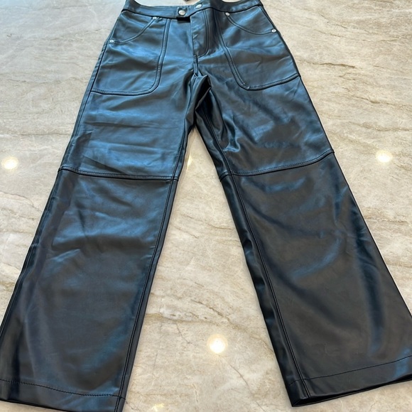 NEW Blank‎ NYC | Baxter Ribcage High Rise Vegan Leather Jeans | Black  | Size 26 - Picture 4 of 14